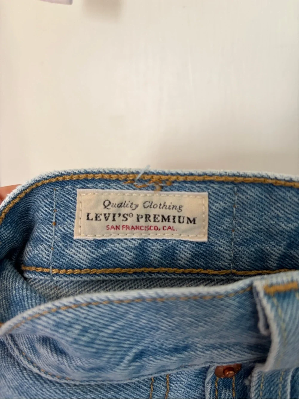 501 High Waisted Levi's Denim Mini Skirt with Frayed Hem